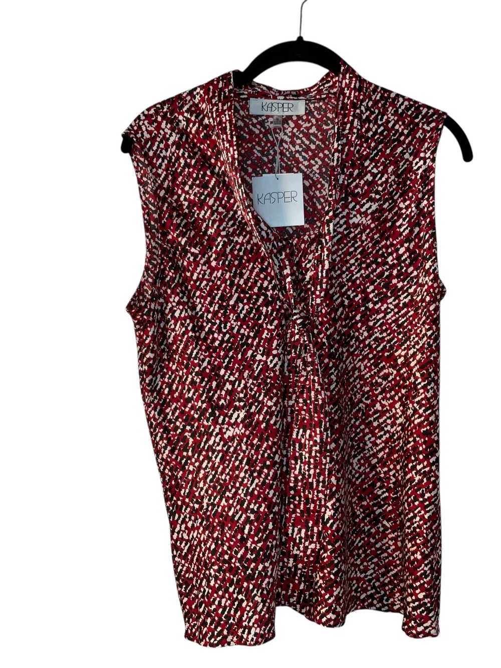 Kasper Women's Red Multi-Pattern Sleeveless V-Neck Camisole